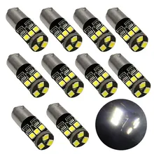 10 pces ba9s t4w h6w 2835 smd canbus branco 9 led carro cunha lado dome mapa leitura placa de licença estacionamento lâmpada luz bulbo 12v