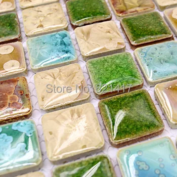 

Fresh light green blue porcelain mosaic kitchen backsplashl tile HMCM1009N bathroom porcelain floor tiles ceramic mosaic tiles