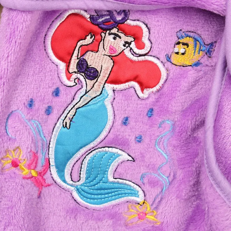Children's Bathrobe Nemo Minnie Mickey  Soft Velvet Robe Baby Girls Pajamas Coral Kids Warm Toddler Robes Infant Clothes black and white baby girl nightgown