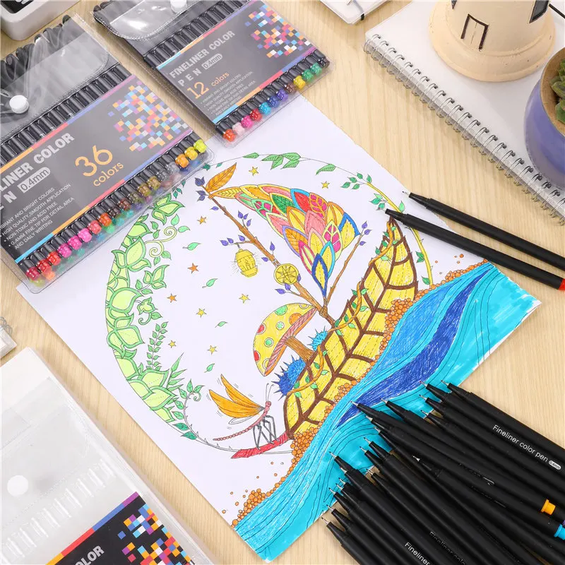 

12/24/36/48/60 Colors Pigment Liner Marker Pen Set Colorful Fineliner Ink Pens Sketching Painting Drawing Art Supplies 04031