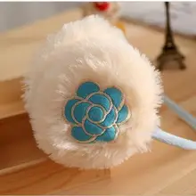 Зимняя Роза, женские мягкие плюшевые наушники, новая вышивка, теплые наушники для девочек