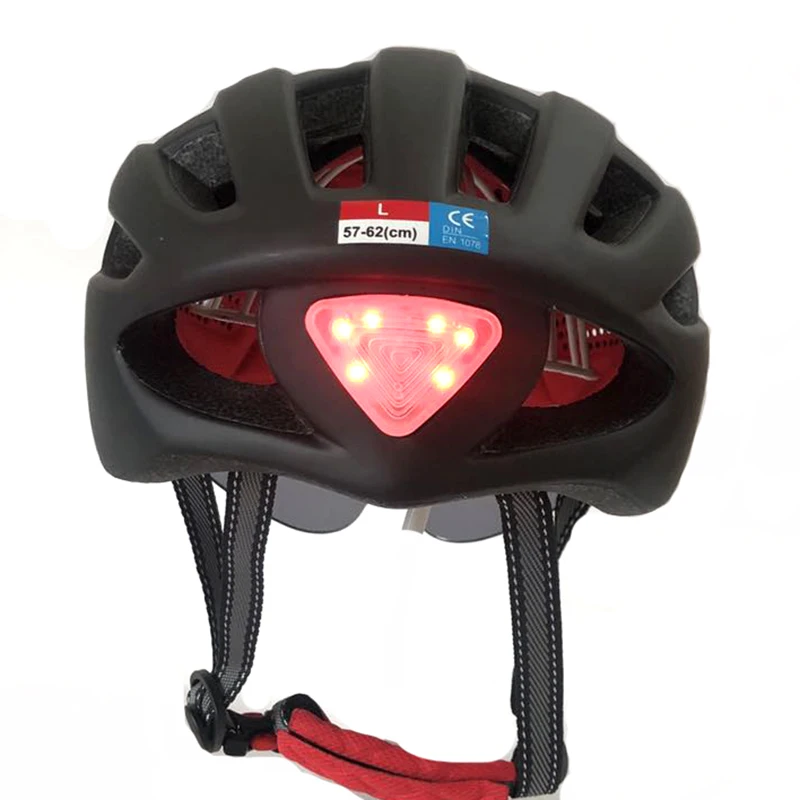 blk with led Шлем для езды на горном велосипеде, серые солнцезащитные очки с линзой, светодиодный светильник casco bicicleta MTB, шлем для горного велосипеда, велосипедные очки - Цвет: blk with led