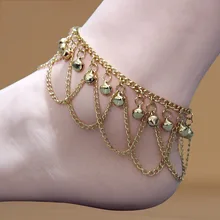 Аксессуары для танца живота, сексуальные браслеты для живота, Восточные Танцевальные Костюмы, волнистые бубенчики, золотые металлические ножные браслеты, одежда для тренировок DN1648