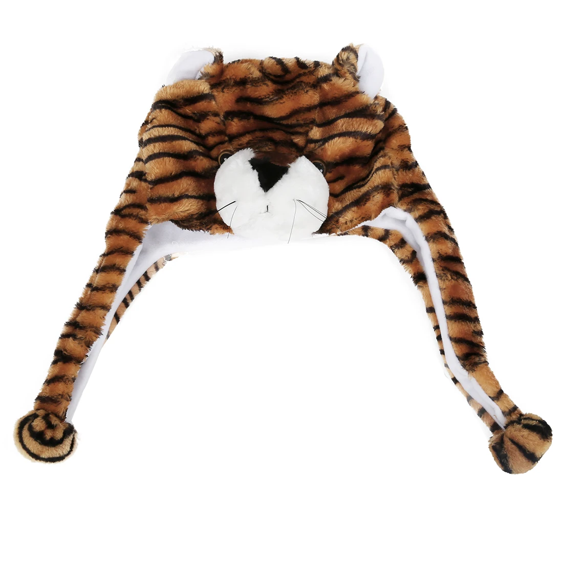 SAF Animal Hat With Scarf Faux Fur Kids Winter Hat Brown Tigerin Men's