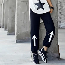 Осенние женские шаровары для отдыха популярный у молодежи женские любимые брюки с принтом стрелы женская спортивная одежда фитнес беговые штаны