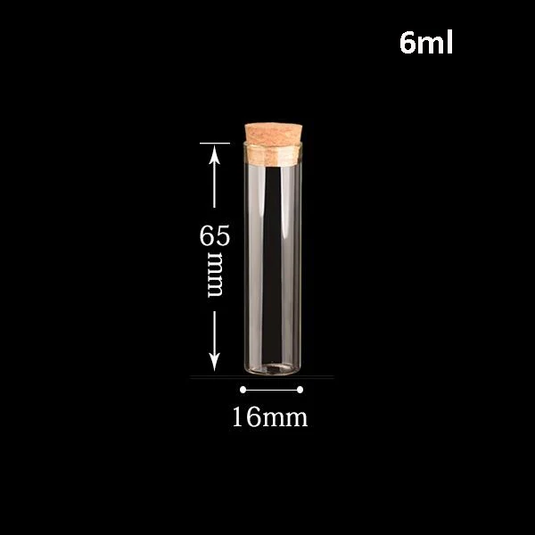 100pieces 16*65mm Mini Glass Bottle Vials Empty Sample Jars With Cork Stopper Message Vial Weddings Wish | Украшения и аксессуары