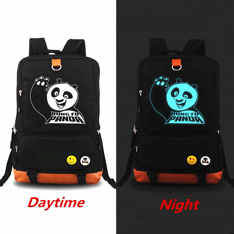 Новые поступления Kungfu панда Светящийся рюкзак Mochila мультфильм рюкзаки для мужчин