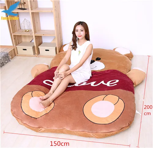Fancytrader 2018 Giant Plush Stuffed Cartoon Love Bear Sofa Bed Sleeping Bed with Padding 2 Sizes (9)