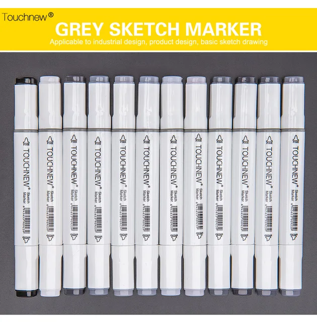 12 Color Cool Gray Marker Warm Gray Marker Set Dual Tips Alcohol Based Art  Marker for Drawing Manga Mark Art Supplier (Cool Gray)