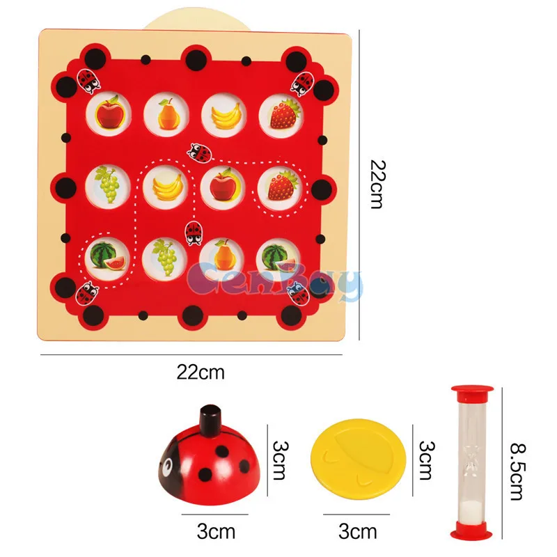 Дети Божья коровка тренировки памяти подходящую пару игры Монтессори шаблон карты обучения родитель-ребенок шахматы интерактивные