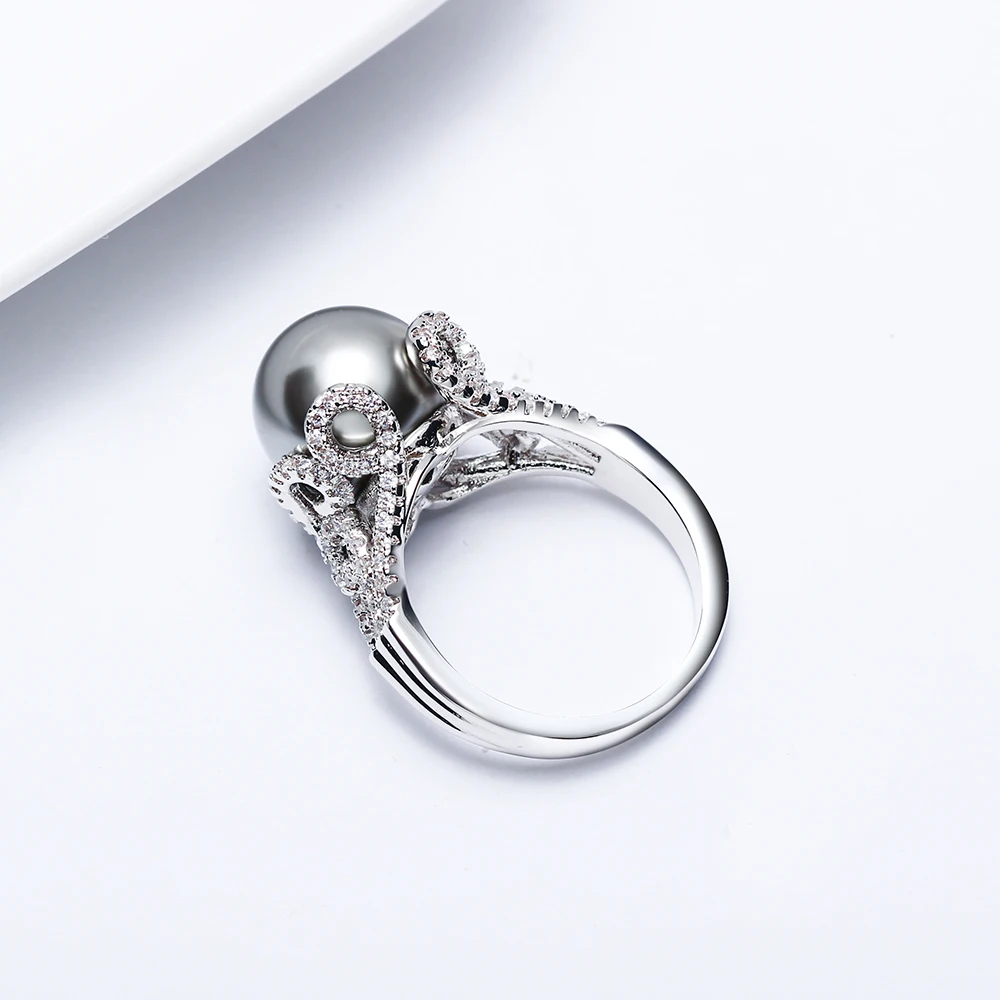 Новое Очаровательное жемчужное кольцо с кристаллами, элегантное ювелирное изделие для женщин, Трендовое ювелирное изделие, красивые кольца для подарка матери