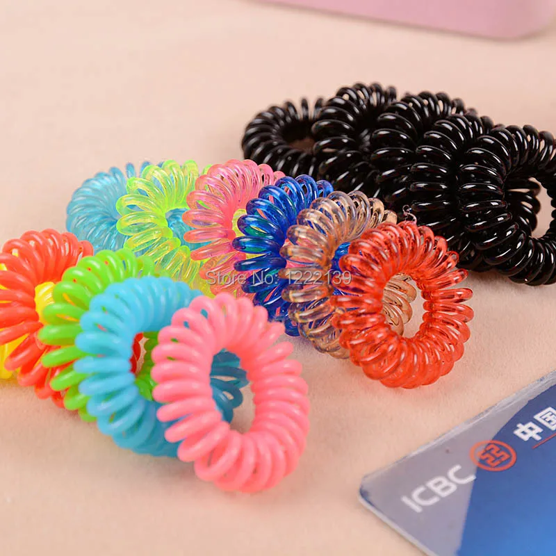 

Colorful 2.5CM small size telephone wire hairbands hair tie or braclet/bangle-party for girls