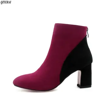 

QZYERAI size 34-43 New style for fall ankle ankle boots heels women's boots fashionable and comfortable women's shoes