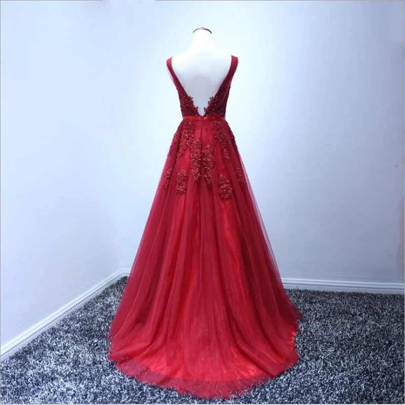 Халат De Soiree моды банкет элегантное вечернее платье невесты цвет красного вина кружевное платье с цветочным рисунком Бисер длинные выходные туфли на выпускной бал Платья для женщин пользовательские