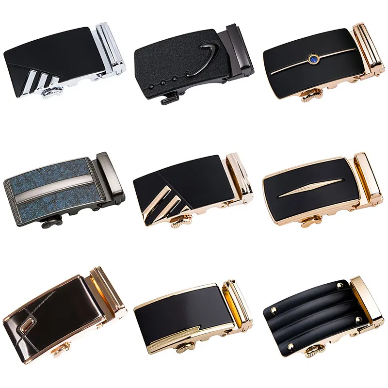 

DiBanGu 2019 New Brand Belt Buckles for Men Automatic Golden Alloy Buckles for Leather Belt Smooth Belt Buckles Without Belt