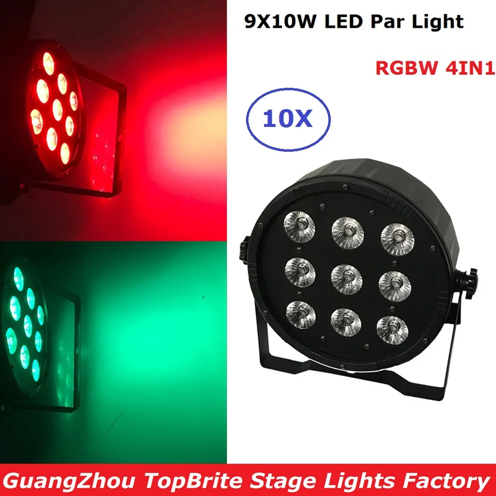 10Pcs/Lot Mini LED Flat Par Light 9X10W RGBW 4IN1 DMX 512 Control High Power Professional Stage Light For Party Club DJ Disco
10Pcs/Lot Mini LED Flat Par Light 9X10W RGBW 4IN1 DMX 512 Control High Power Professional Stage Light For Party Club DJ Disco