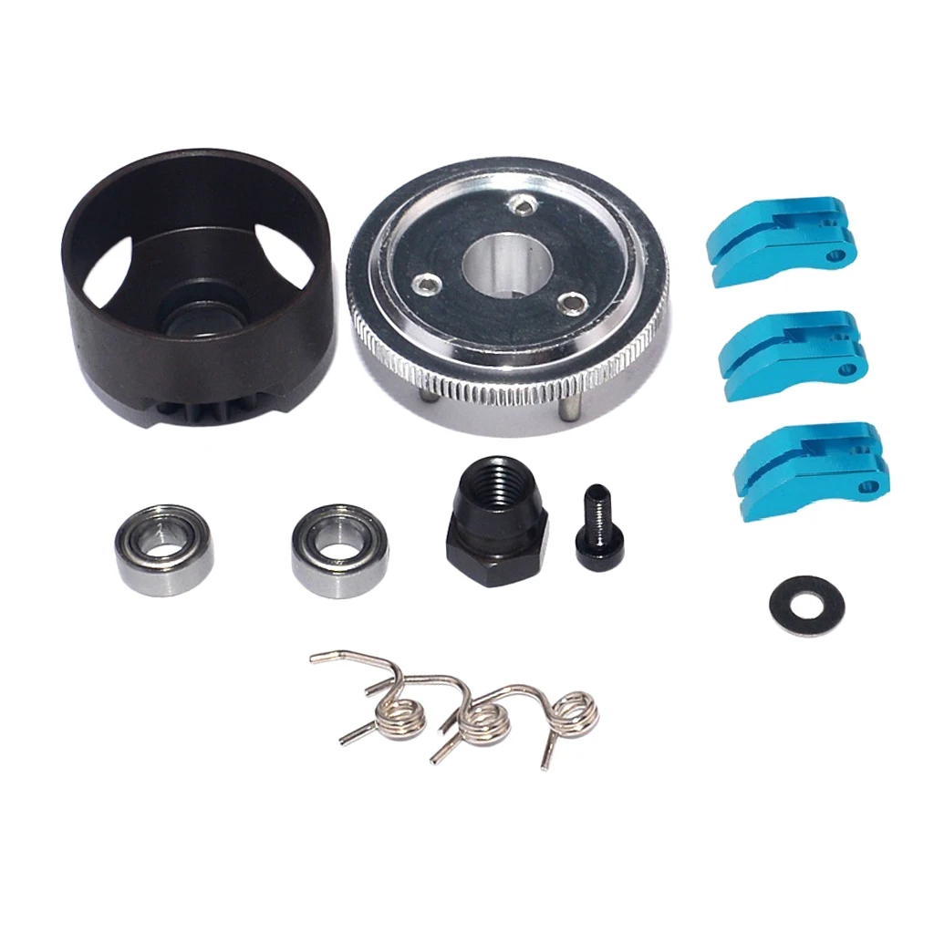 14T Gear Flywheel Assembly 1/8 RC Car Bearing Clutch Bell Shoes Nut Springs