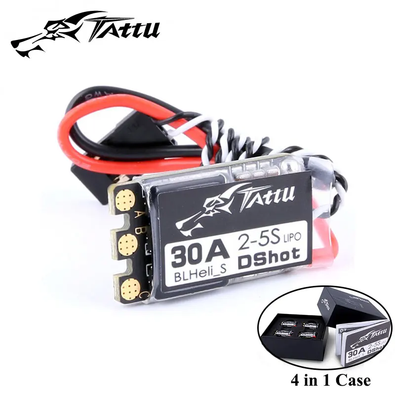 

4X Tattu BLHeli_S 30A ESC for FPV Racing Drone RC Model 2-5S w/Dshot Superior Performance FPV Accessories RC Tool