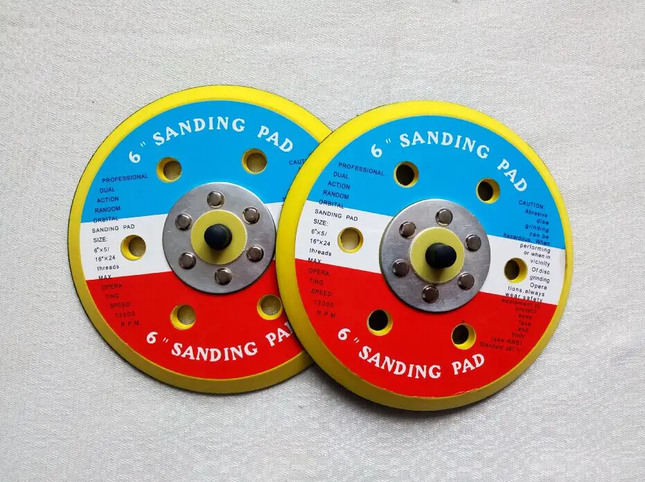 2pcs/lot 6 inch air sanding disc, polish pad for air sander with vacuum, for 150mm pneumatic sander 6"