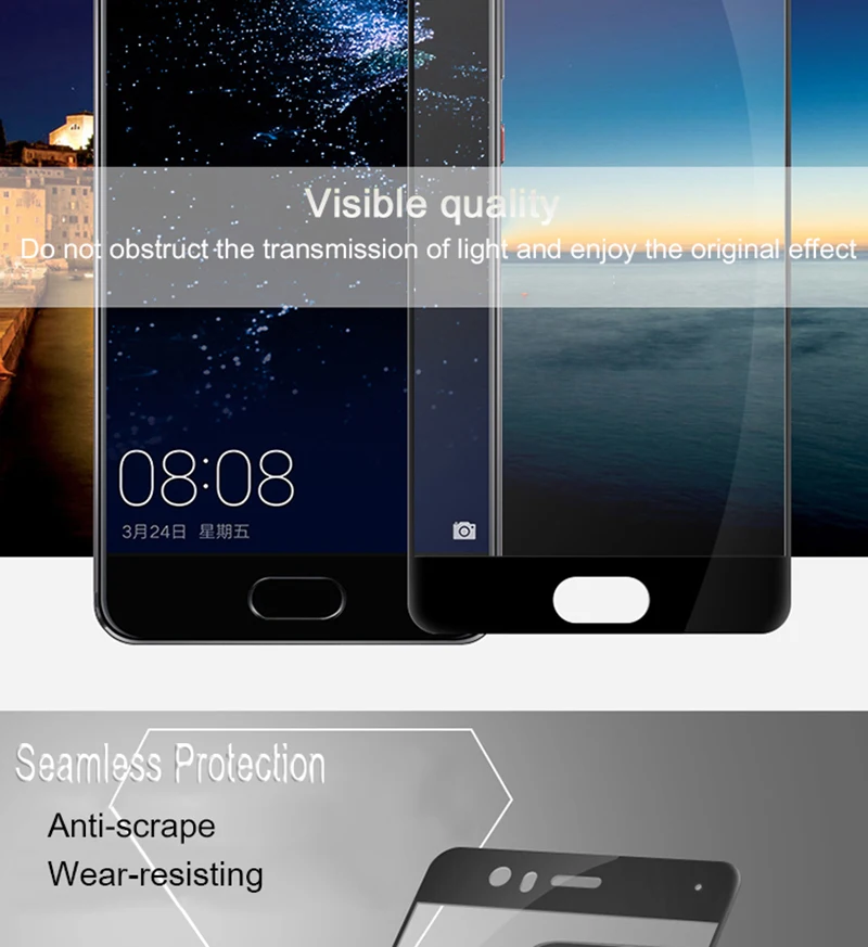 Tomkas Huawei P10 Lite Tempered Glass Screen Protector 9H Full Coverage Film Glass For Huawei P10 Lite Screen Protector          (6)2
