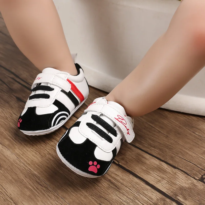 Весенне-осенняя Нескользящая двухцветная полосатая обувь с резиновой подошвой для маленьких мальчиков и девочек 0-1 лет