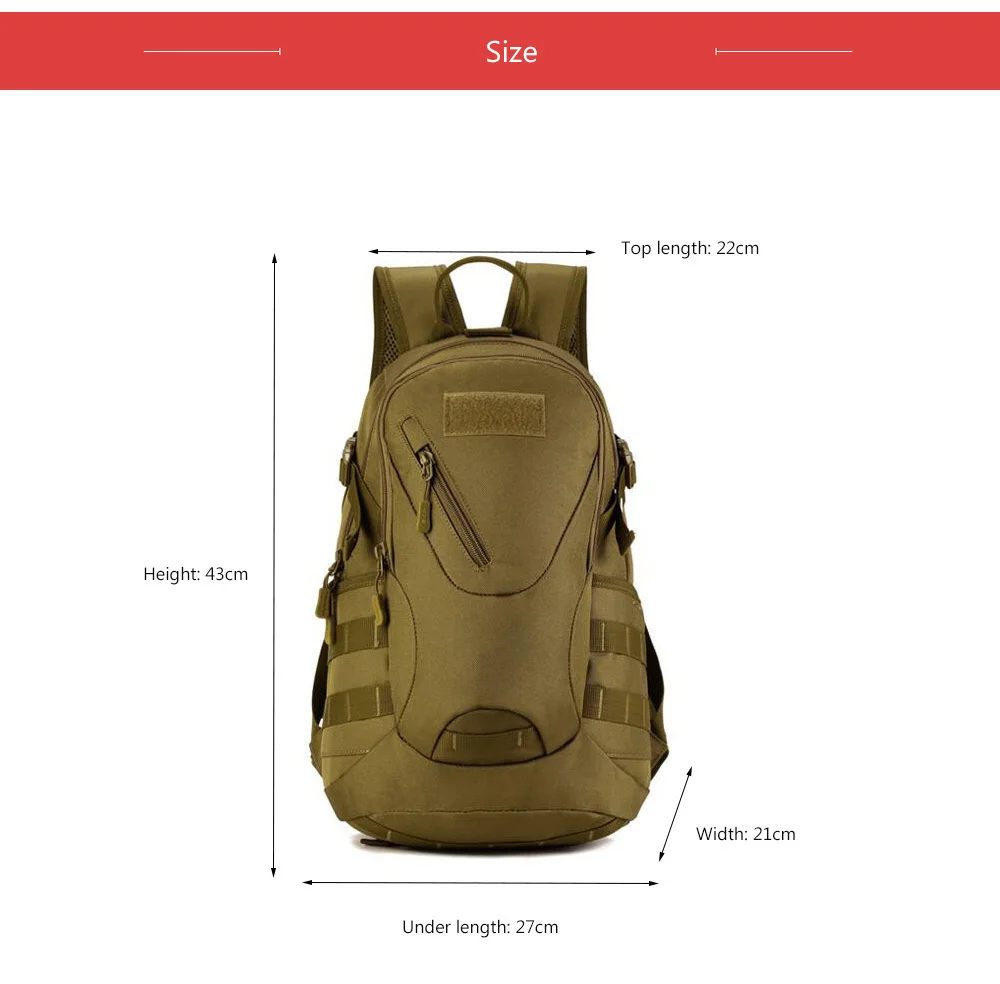 Impermeável ao ar Bolsa do Exército Protetor Mais Militar Mochila Livre Viajar Ciclismo Tático Acampamento Caminhadas Bolsa Durável 20l 9 Esporte e Lazer