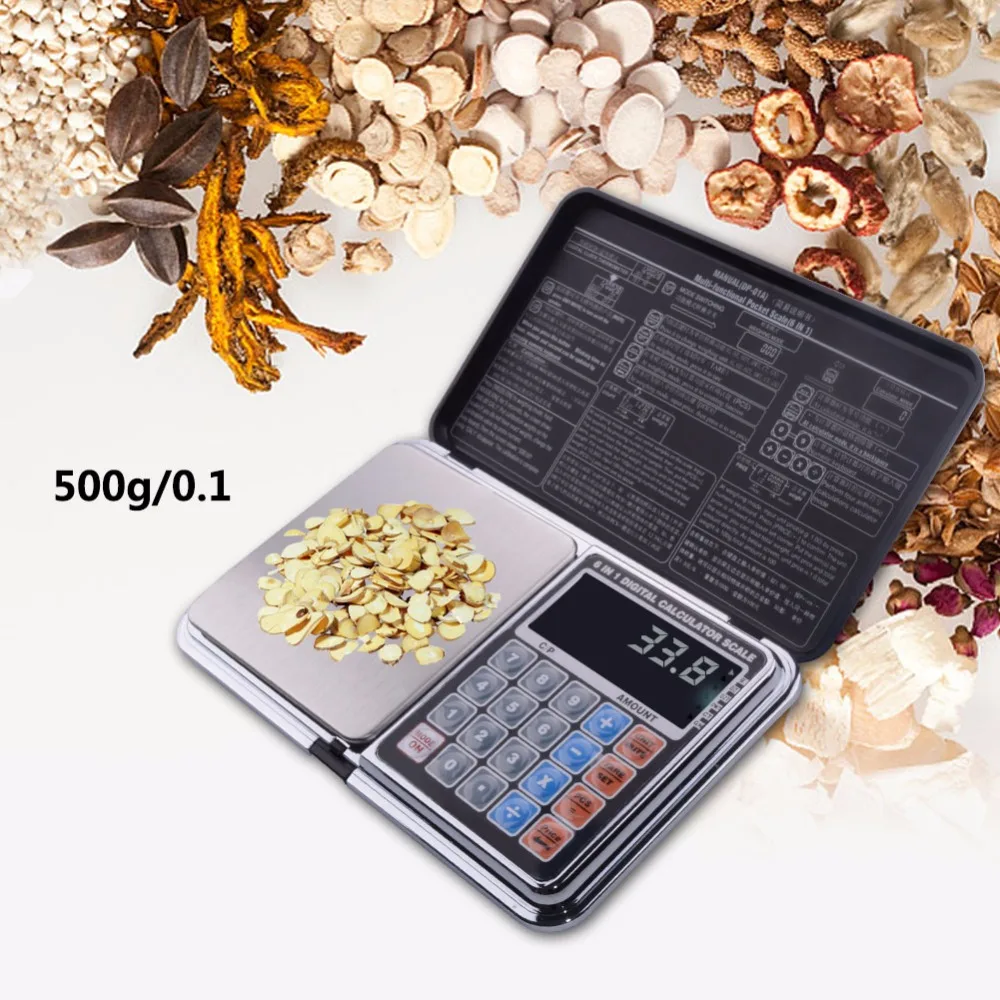 

2015 newest Digital scale 6 in 1 multifunction LCD Digital precision measure 0.1G/500g jewelry Digital Scale calculators