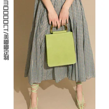 

Bag for women 2020 spring and summer new small tide brand tea green handbag OL fashion retro handbag big bag