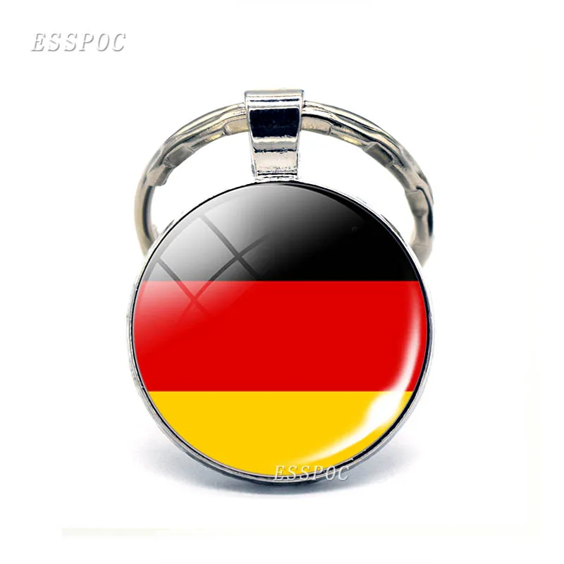 Центральная Европа: Австрия, Польша, Германия, Швейцария, Флаг Франции, брелок для ключей, стеклянный ювелирный брелок, кулон патриот, национальные подарки - Цвет: Germany