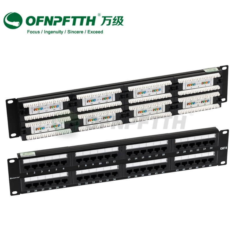 CAT6 патч-панель 48 портов UTP 2U 19 ''Стандарт с 50u позолоченным контактом (art.: 7a561c5ea) - 7a561c5ea