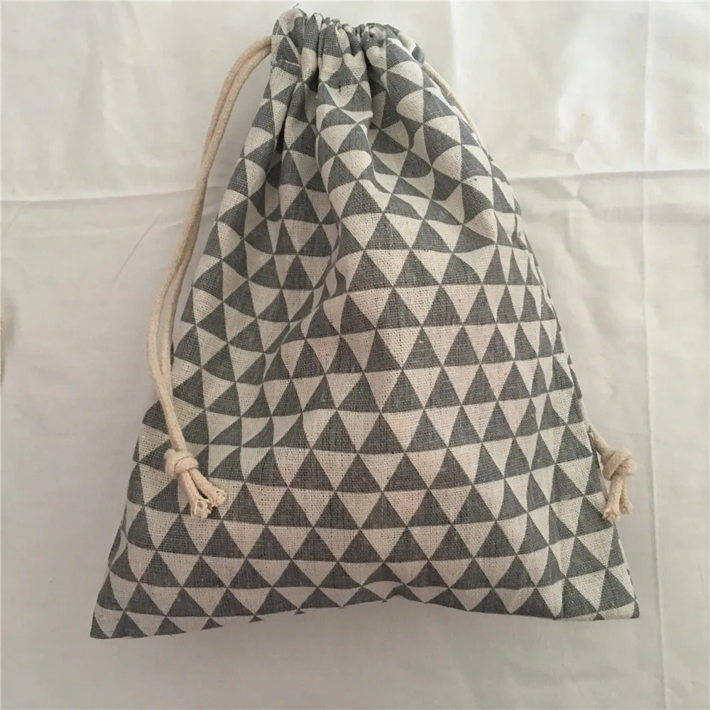 1pc Cotton Poplin Drawstring Organizer Bag Party Gift Bag Print Donkey Navy bl E