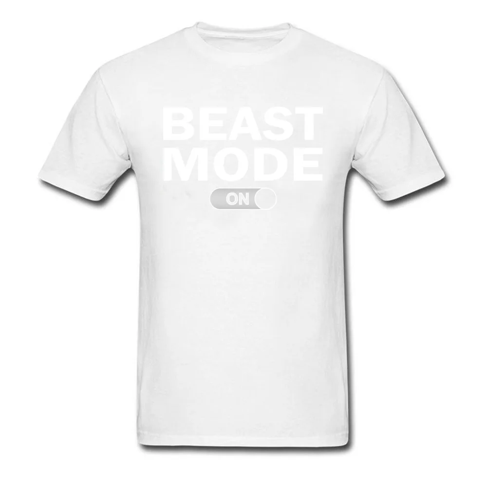 Family Beast Mode Normal Short Sleeve T-Shirt NEW YEAR DAY Round Collar 100% Cotton Tops Shirt for Men Tee Shirts Gift Beast Mode white