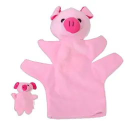 Розовая свинья ручная кукольная пальчиковая кукла