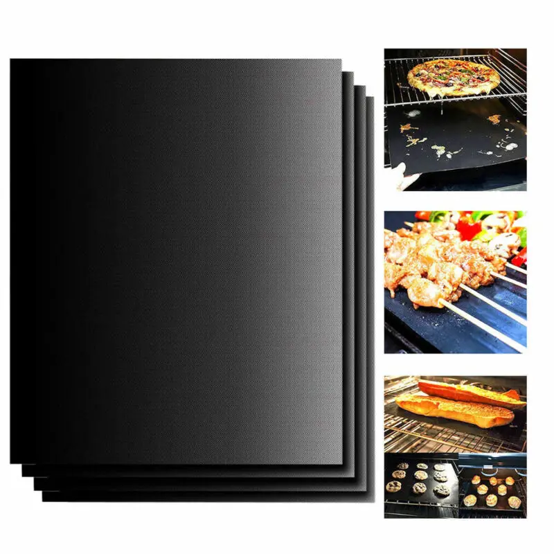 2PCS Home Outdoor Copper Chef Grill and Bake Mats Camping Hiking BBQ Pad Tool 