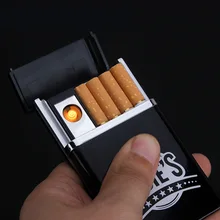 8 сигарет) Новинка Электронный USB чехол для сигарет Зажигалки Зарядка Электрический провод ветрозащитная Зажигалка коробка для сигарет для мужчин Gif