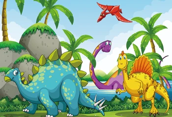

Jurassic Dinosaur Zoo Photogrpahy backdrops Photo background Baby birthday banner Dessert table decoration wall Xt-6720