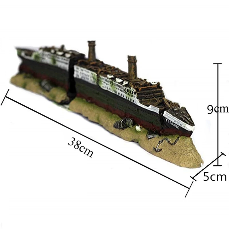 Резиновый аквариум для рыбы, затонувший корабль, лодка, украшение для аквариума, украшение для лодки, затонувший декор для круизного корабля