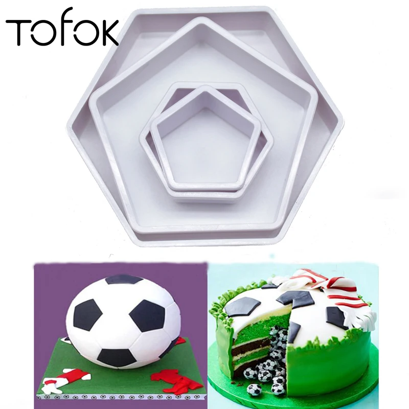 4pcs Football Cookie Cutter Set Plastic Biscuit Mould Fondant Cake Decor IT