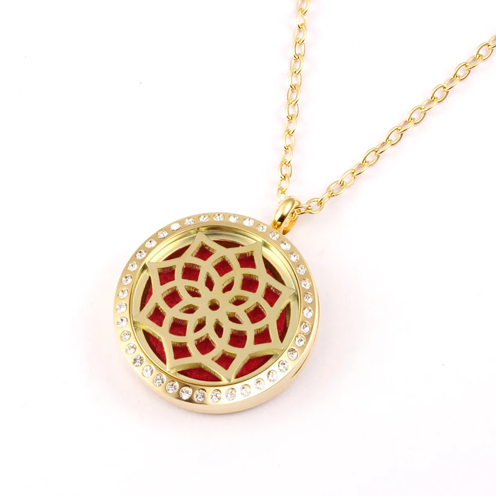 With Chain as Gife! Wholesale 20mm 25mm 30mm 316LStainles Steel Essential Oil Diffuser Perfume Locket Necklace 6
