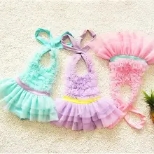 Принцессы Детские купальники для девочек плавание пачка младенческой ребенка купальник подгузники пляжные Bebe кружева комбинезон один кусок