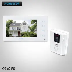 HOMSECUR 7 "Видео и Аудио Домашний Интерком + Сенсорная Кнопка для Квартиры: TC011-W + TM704-W