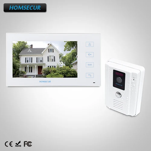 

HOMSECUR 7" Video&Audio Home Intercom+Touch Button Monitor for Apartment : TC011-W + TM704-W