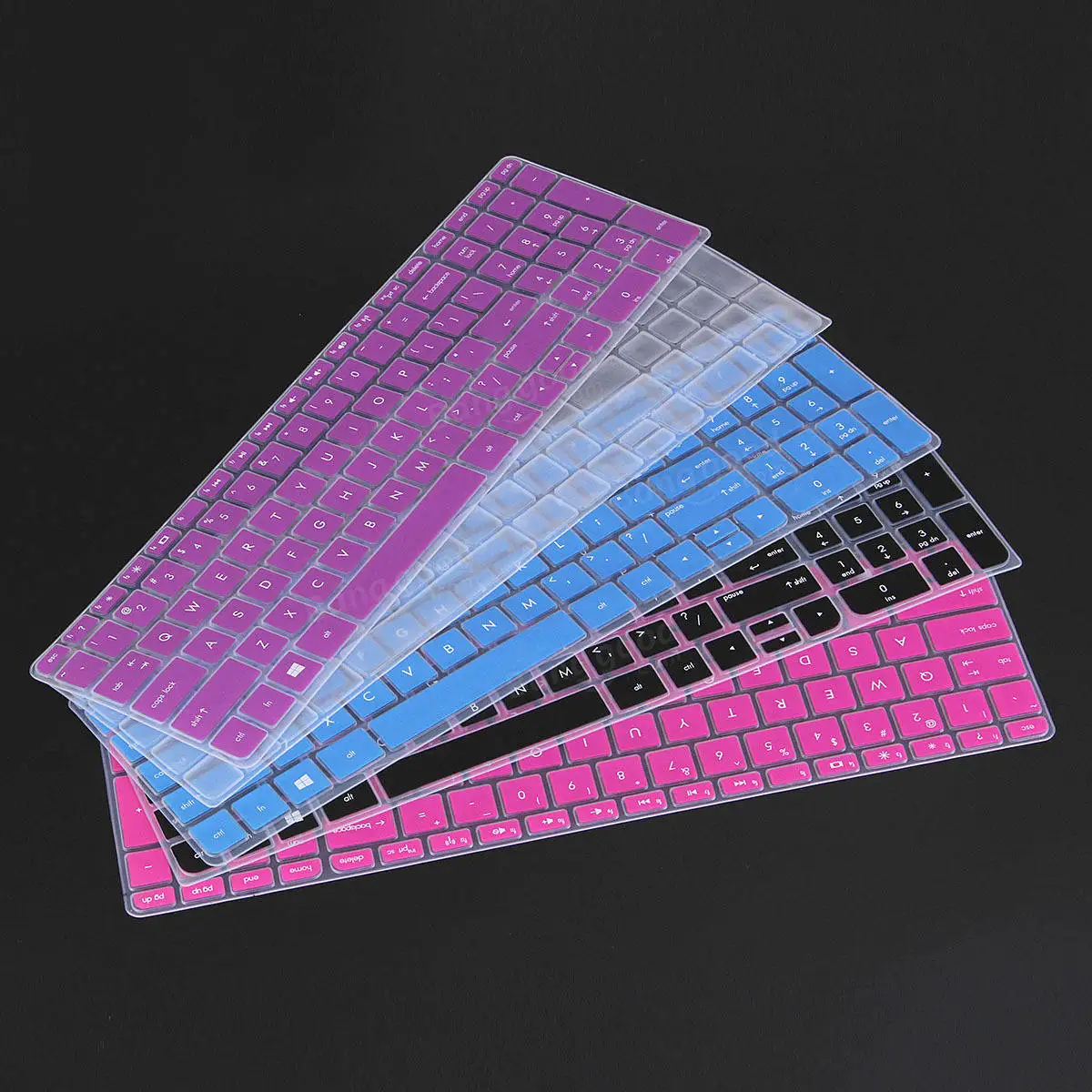 Transparent/Black/Blue/Purple/Rose Red Notebook Keyboard Protector Keyboard Cover for HP Pavilion 15