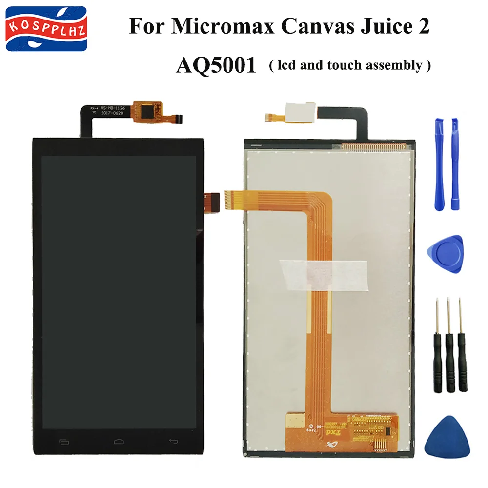 

5.0 in New For Micromax AQ5001 Canvas Juice 2 LCD Display+Touch Screen Digitizer Assembly Replacement Repair panel glass +tools