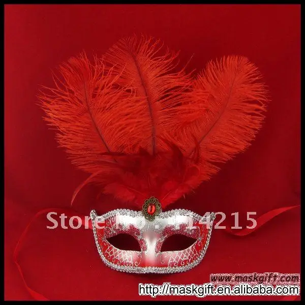 13 дюймов красивые красные и серебро венецианские маски, Пластик маскарад партии маска(A009