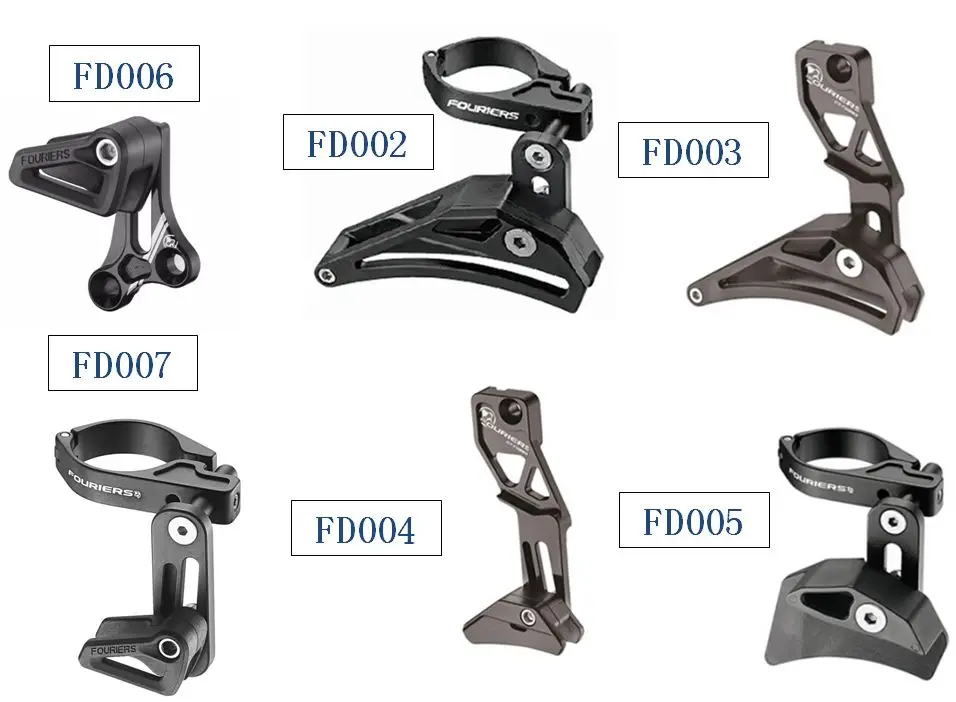 Günstige Legierung Fouriers Carbonfaser fahrradsattelrohr Clamp Kette Guide Für 1 * System Aseemble auf Front Derailluer Super Licht 34,9 31,8mm