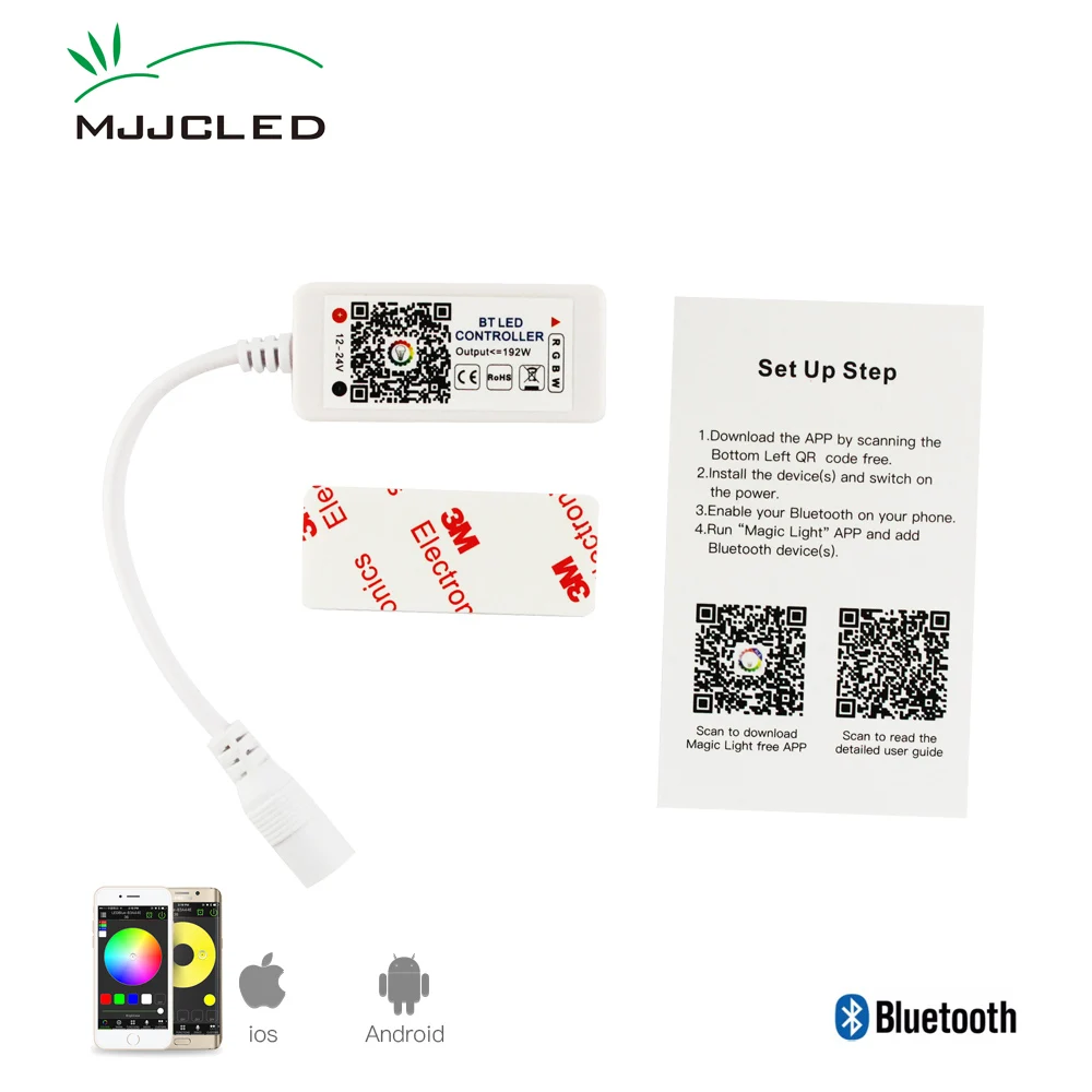 DC 12V 24V Bluetooth RGBW светодиодный контроллер мини 4 CH IOS Android телефон Беспроводное