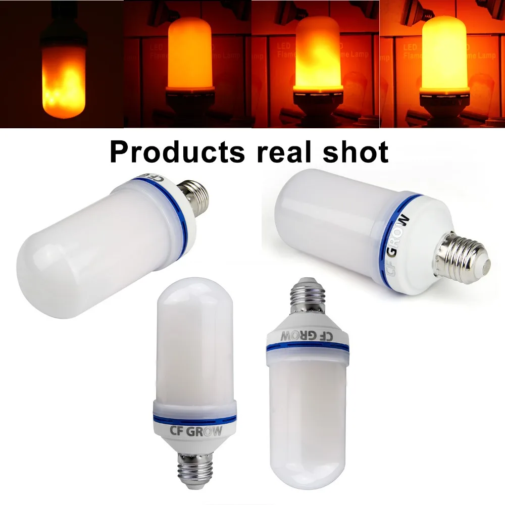 Lâmpada de Fogo E26 E27 Chama Levou Efeito Ac85v Smd2835 Cintilação Chama Decorativo Lâmpada 1200 k ~ 265 v 6 Lâmpadas LED e tubos