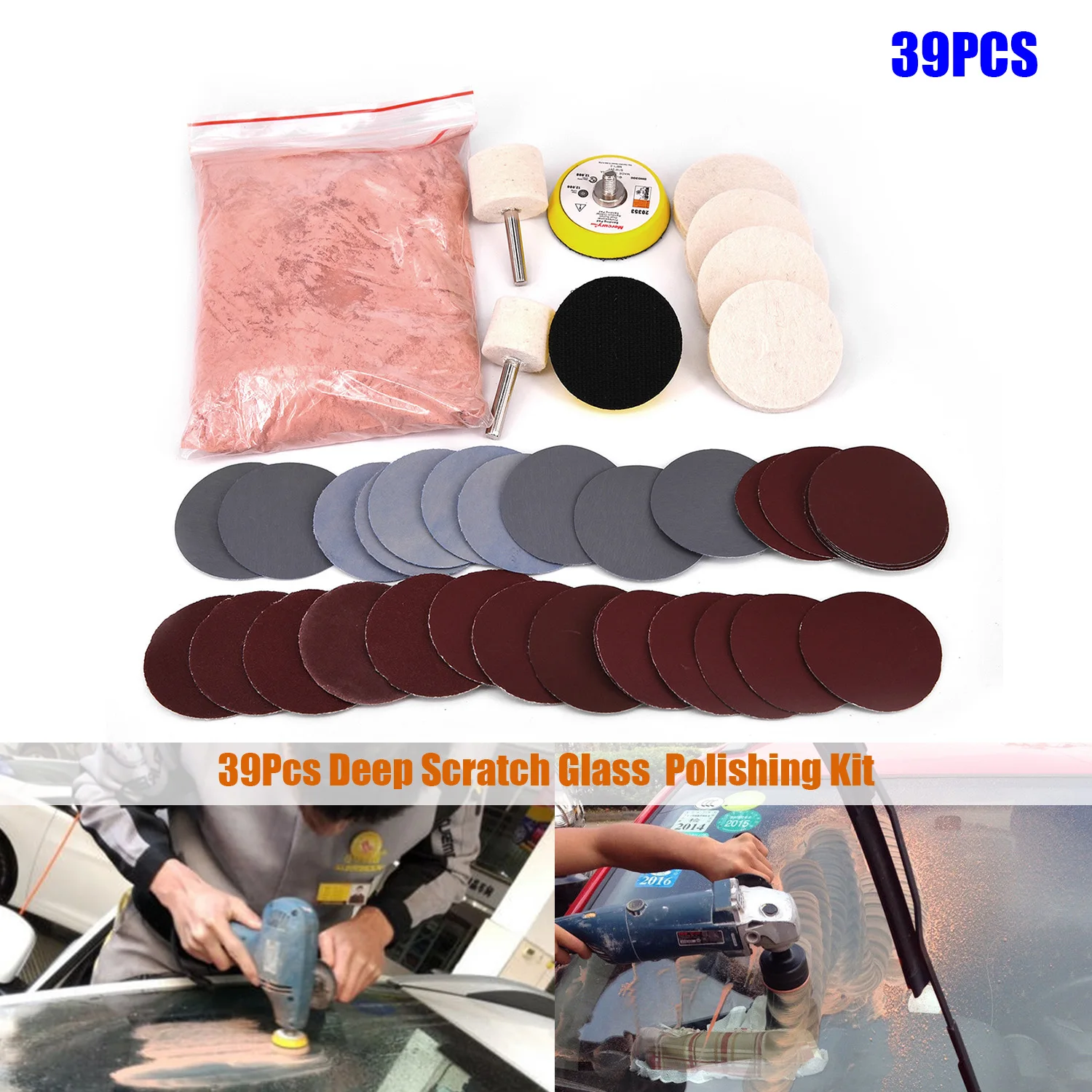 12000rpm Pads Car Deep Scratch Remover Windshield Glass Polish Repair