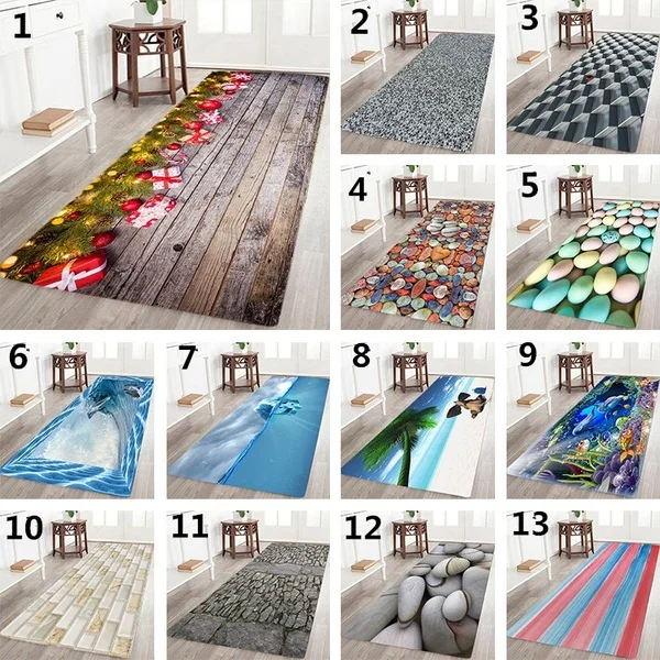 

16\x47\/40cm*120cm Home and Kitchen Bathroom Rugs Carprts Decorative Non-Slip Rubber Backing Doormat Runner Area Mats Sets